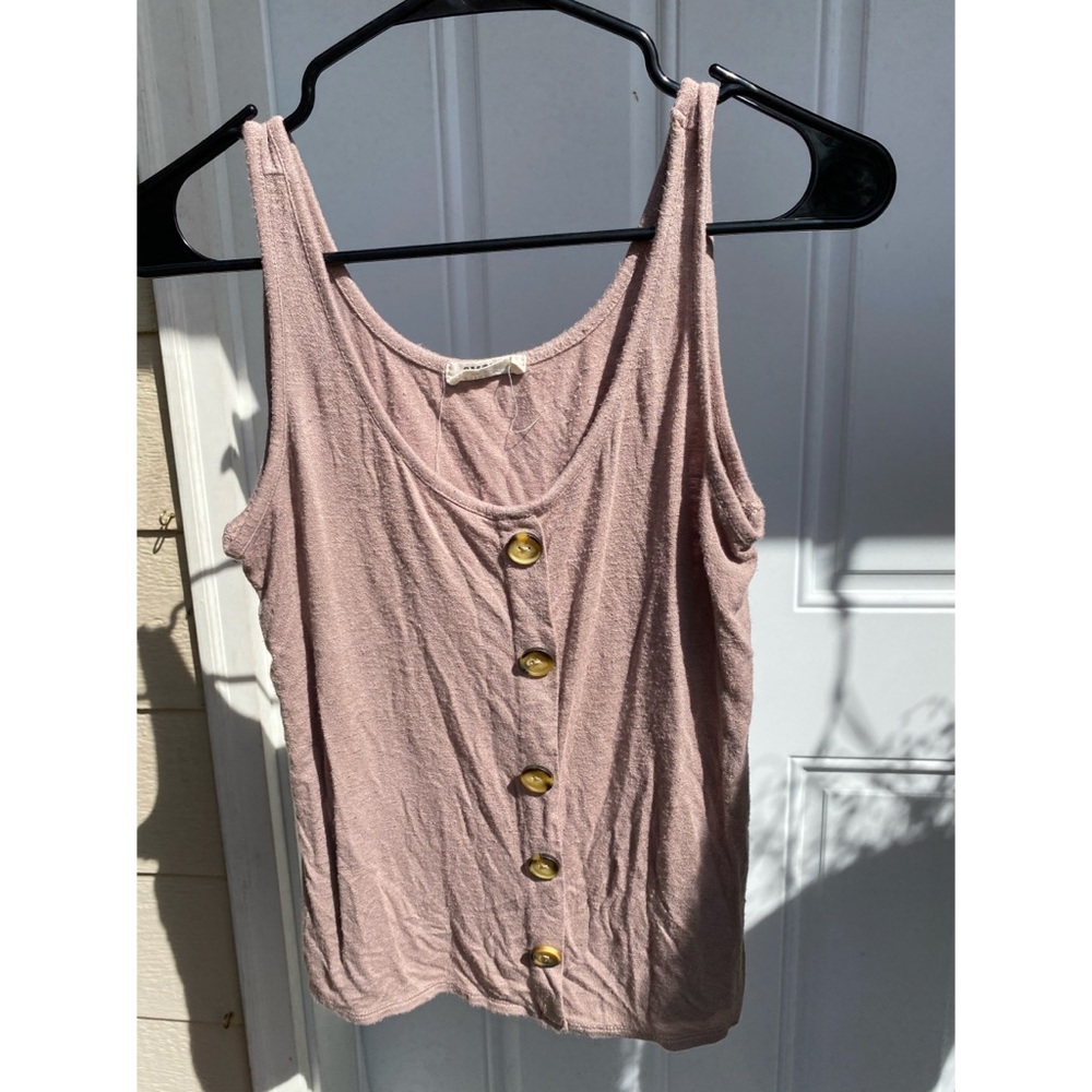 Brown Button Up Tank Top